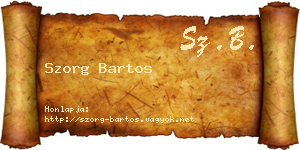 Szorg Bartos névjegykártya